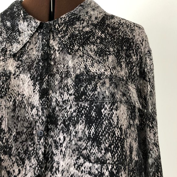 Gold Hawk Rayon/Silk Button Down Shirt Size L - Picture 5 of 5